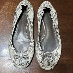 Tory Burch Snake Skin Leather Ballet Flat Size 8M